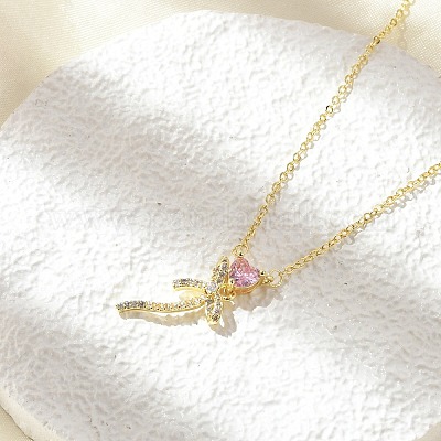 Ожерелье с кулоном из кубического циркония NJEW-S441-03C-G-1