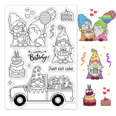 Shop GLOBLELAND Birthday Party Clear Stamps Gnome Birthday Cake Silicone  Clear Stamp Seals for Cards Making DIY Scrapbooking Photo Journal Album  Decoration for Jewelry Making - PandaHall Selected