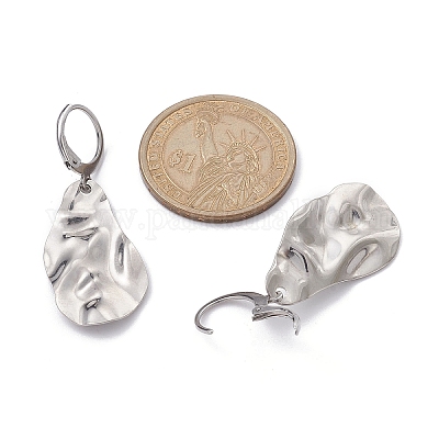 Устойчивые к потускнению 5 пара 5-х стилевых серег-колец из нержавеющей стали 201 со штифтами из нержавеющей стали 304 EJEW-JE05410-1