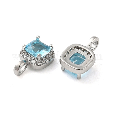 Подвески из латуни микропаве с фианитами и стеклом KK-H455-19P-1