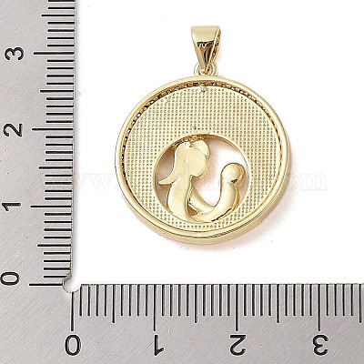 Латунные микропаве прозрачные подвески с фианитом KK-I712-51G-05-1