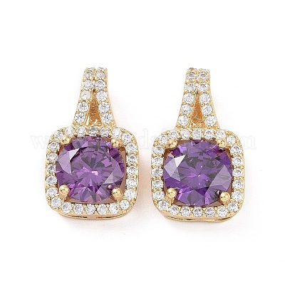 Латунные микро проложить кубического циркония подвески KK-E068-VC428-1