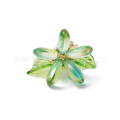 Подвески из цветочного стекла украшения HJEW-MZ00213-01-1