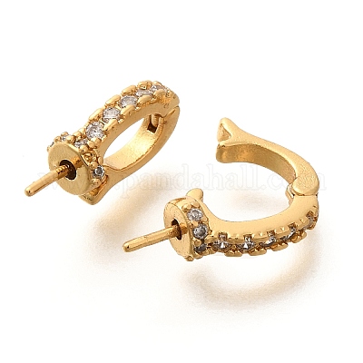 Стойка покрытие латунь микропаве кубический цирконий штифты скобы KK-H508-07G-1