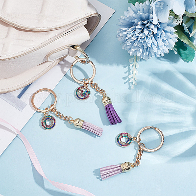 Брелок из цветного сплава со стразами KEYC-WR0001-24-1
