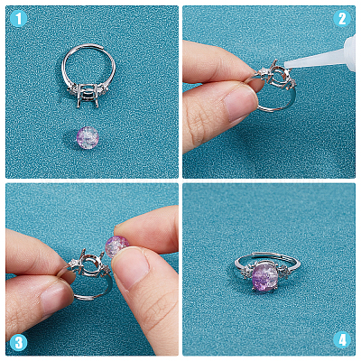 12 шт. 4-х стилевые латунные регулируемые кольца FIND-HS0001-77-1