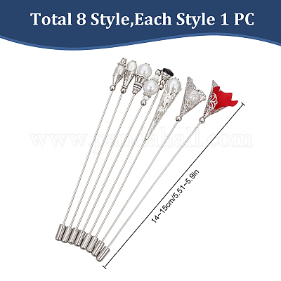8 шт. 8 стиля латунная брошь-булавка JEWB-DR00021-1