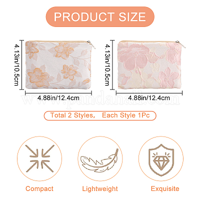 2 шт. 2-х цветные прямоугольные тканевые мешочки на молнии в китайском стиле ABAG-GF0001-22-1