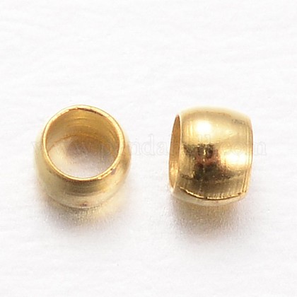 Rondelle Brass Crimp Beads KK-L134-27G-1