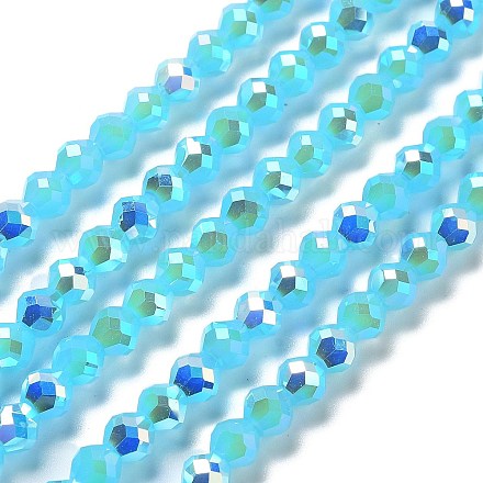 Стеклянные бусины с гальваническим покрытием  GLAA-A014-01D-1