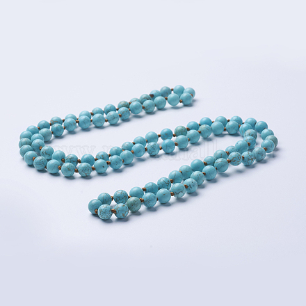 Colliers de perles de howlite naturelle NJEW-P202-36-A08-1