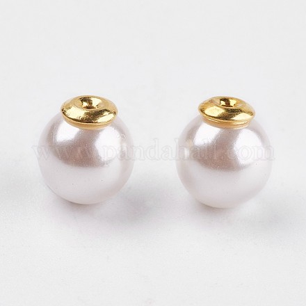 Acrylic Pearl Ear Nuts OACR-WH0002-01A-1