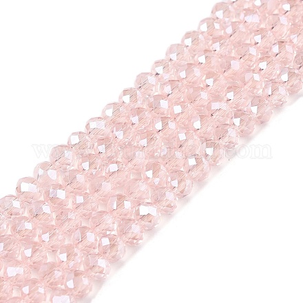 Стеклянные бусины с гальваническим покрытием  EGLA-A044-T3mm-A22-1