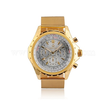 ステンレススチールクォーツ腕時計  ゴールドカラー  245x24mm  ウォッチヘッド：52x55x14.5mm WACH-A003-06-1