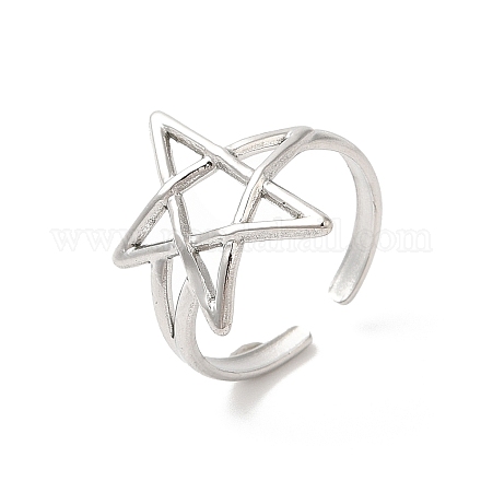 304 Stainless Steel Cuff Finger Rings RJEW-L107-012P-1