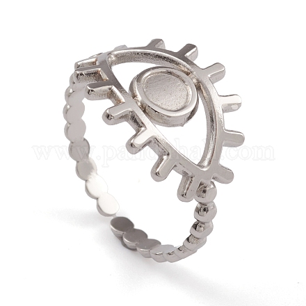 304 anillo de puño abierto de ojo de acero inoxidable para mujer RJEW-G285-76P-1