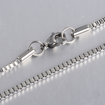 304 Stainless Steel Box Chain Necklaces STAS-O053-27P-1