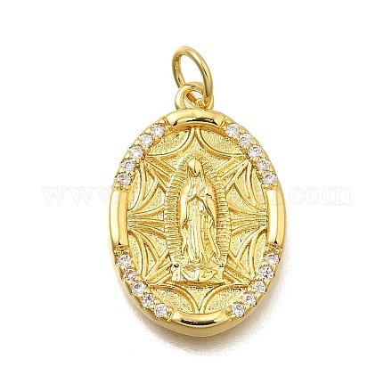 Подвески из латуни Девы Марии с микропаве и кубическим цирконием KK-S508-42G-01-1