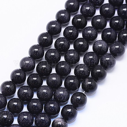 Chapelets de perles en pierre d'or bleue synthétique G-F425-40-1