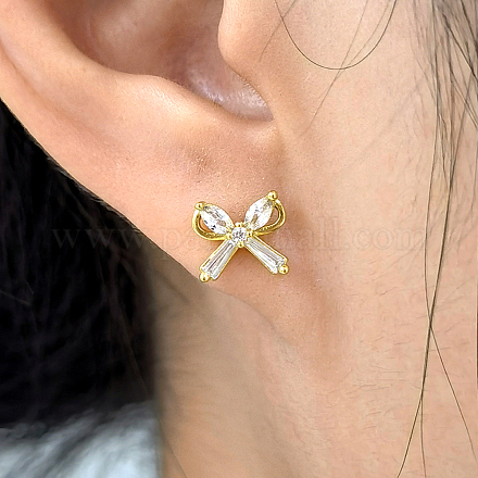 S925 серьги-гвоздики в форме бабочки из стерлингового серебра с прозрачным кубическим цирконием IY5354-1-1