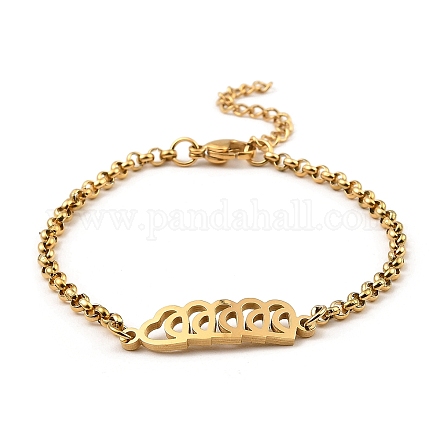 201 Stainless Steel Link Bracelet for Women BJEW-D062-01D-1