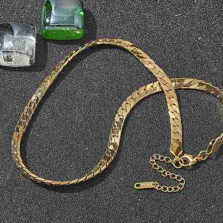 Ожерелья из нержавеющей стали 304 в виде змеи для женщин NJEW-R012-01G-1