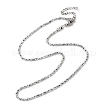 Colliers avec chaîne de corde en 304 acier inoxydable NJEW-H019-01P-1