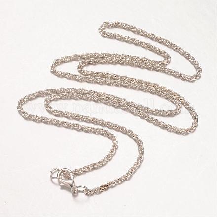 アイアン製ネックレス作り  ロープチェーン  合金カニカン付き  銀色のメッキ  24.8インチ MAK-K002-39S-1
