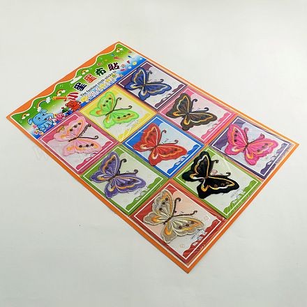 Schmetterling Kostüm Zubehör EDV-Stickerei Tuch Eisen auf Flecken AJEW-S057-M28-1