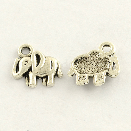 Tibetan Style Zinc Alloy Elephant Charms TIBEP-S287-11-1