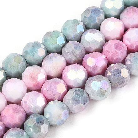 Антикоррозийные гальванические стеклянные бусины EGLA-T021-8mm-15-06-1