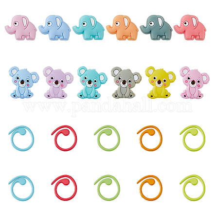 12 шт. окрашенные в выпечку кольца из цинкового сплава для вязания петель DIY-DC0002-32-1