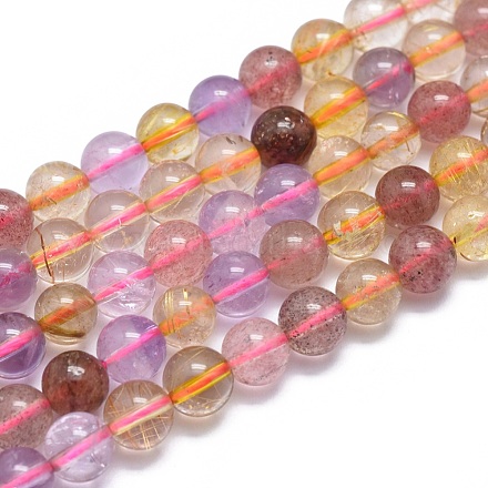 Hebras naturales de perlas de cuarzo mezclado G-G792-27B-1