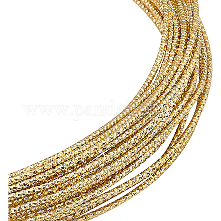 BENECREAT 17 Gauge/1.2mm Engraved Twist Gold Wire Textured Copper Wire for Beading CWIR-WH0004-01G-02-1