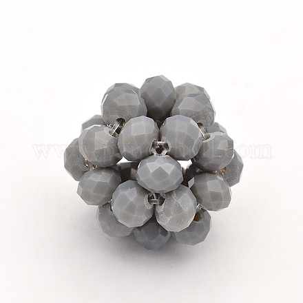 Imitation Jade Glass Round Woven Beads GLAA-A034-8mm-B14-1