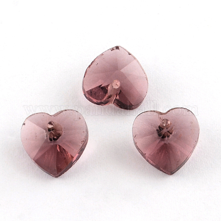 Corazón facetas colgantes de charm de cristal transparente GLAA-S054-09-1