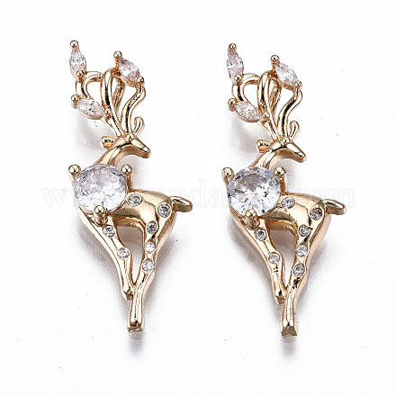 Латунные микропаве прозрачные подвески с фианитом KK-S359-133-RS-1