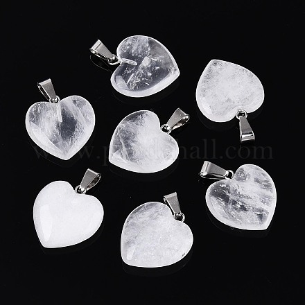 Сердца натуральный кристалл подвески G-Q438-15-1