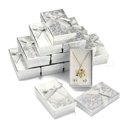 Boîtes de jeux de bijoux rectangle de carton CBOX-S013-02-1