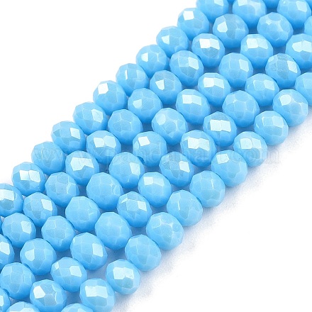 Стеклянные бусины с гальваническим покрытием  EGLA-A044-P4mm-A08-1