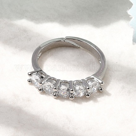 Латунные микро проложить пальцев кольца кубического циркония RJEW-P166-08A-P-1