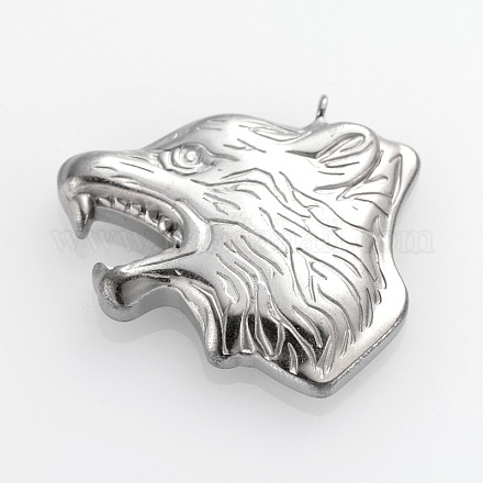 Wolf Electroplate Non-Magnetic Synthetic Hematite Pendants G-F180-10B-1