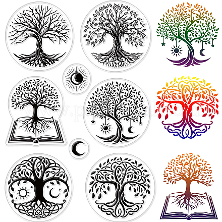 CRASPIRE Tree of Life Clear Stamps for Card Making Decoration Scrapbooking DIY-WH0167-57-0269-1