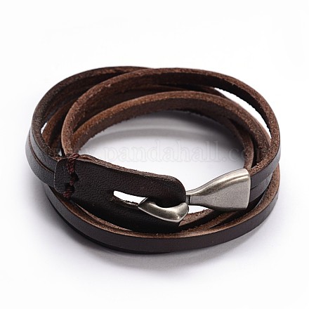 Cowhide Leather Wrap Bracelets X-BJEW-F173-05B-1