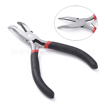 Carbon Steel Bent Nose Jewelry Plier for Jewelry Making Supplies P021Y-1