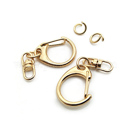 Iron Lobster Claw Clasps Keychain IFIN-WH0051-18G-1