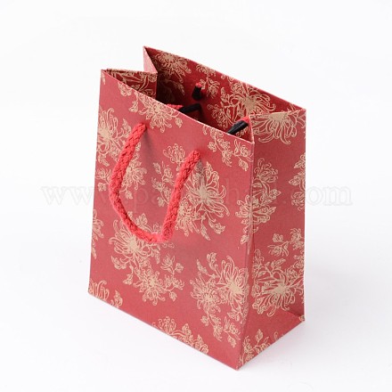 Flower Printed Rectangle Cardboard Paper Bags CARB-F004-01B-1