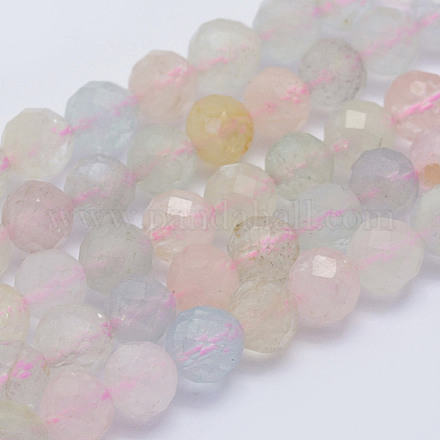 Chapelets de perles en morganite naturelle G-L478-19-6mm-1