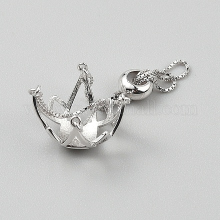 925 подвеска из стерлингового серебра с клеткой для бусин STER-WH0008-88P-1