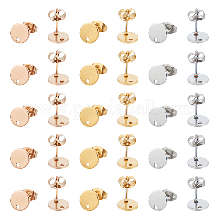 Фурнитура для сережек-гвоздиков из нержавеющей стали 304 с вакуумным покрытием pvd STAS-UN0011-73-1